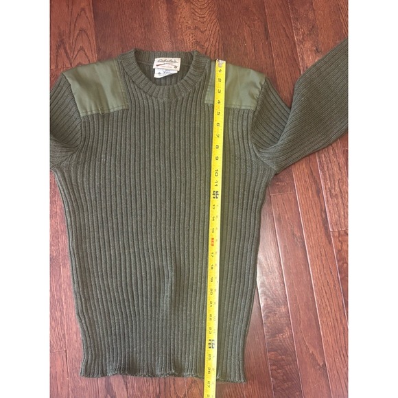 Cabelas Sweater 42 Commando Pure New Wool Green Made In England - Picture 6 of 7